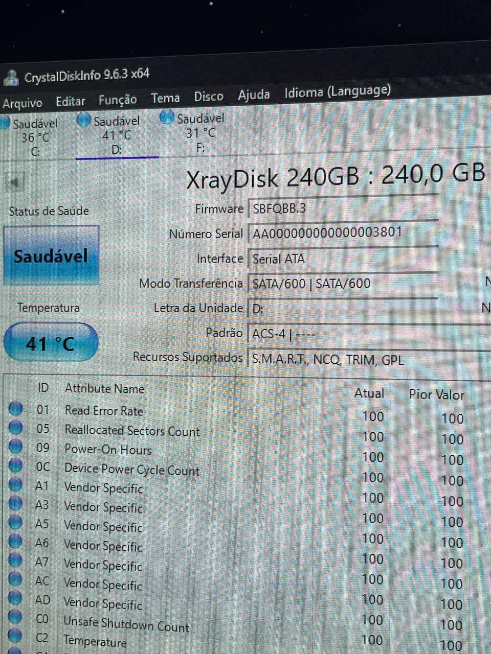 SSD 240GB XrayDisk - Saudável - Foto 2