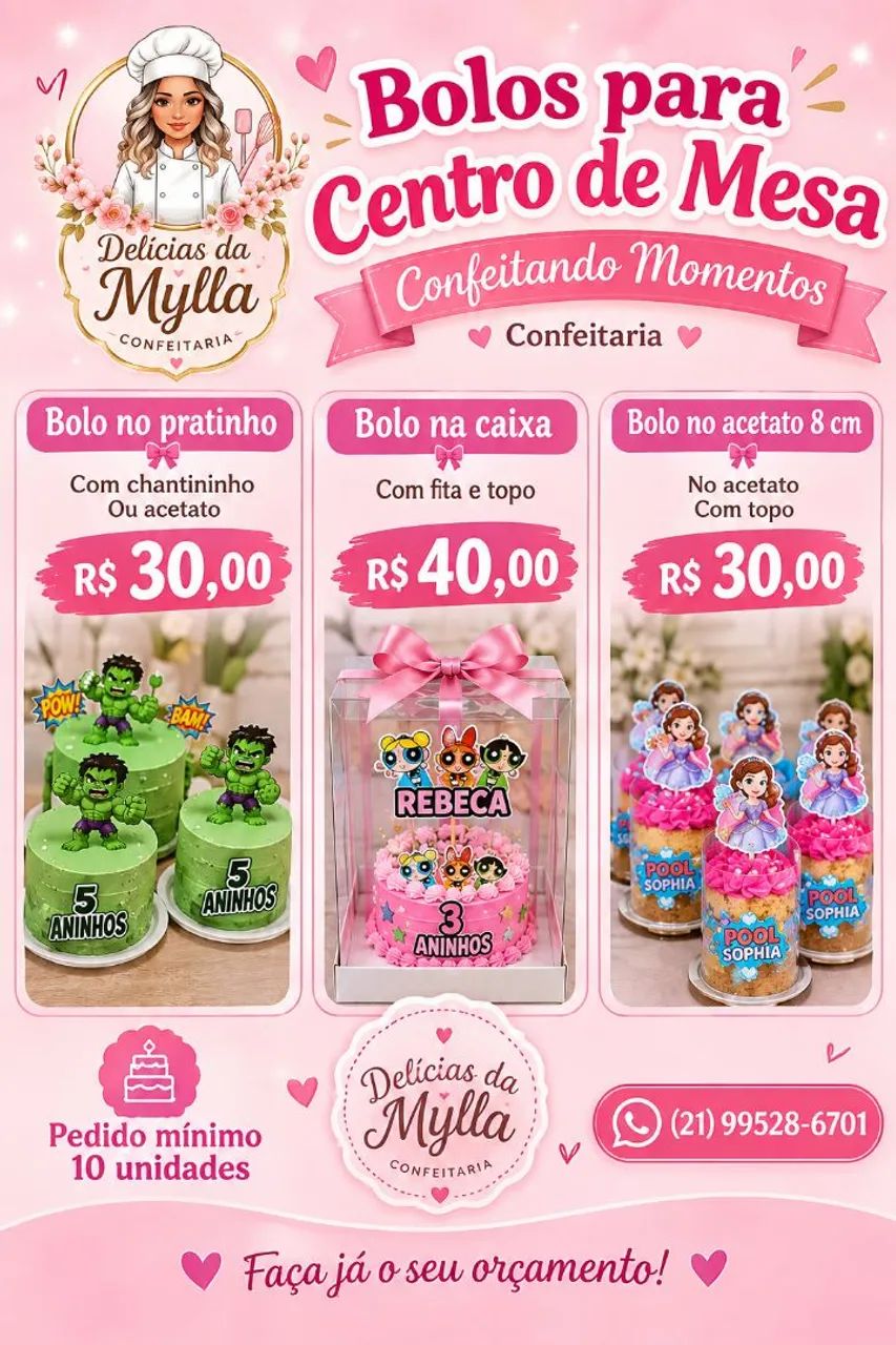 Bolo centro de mesa