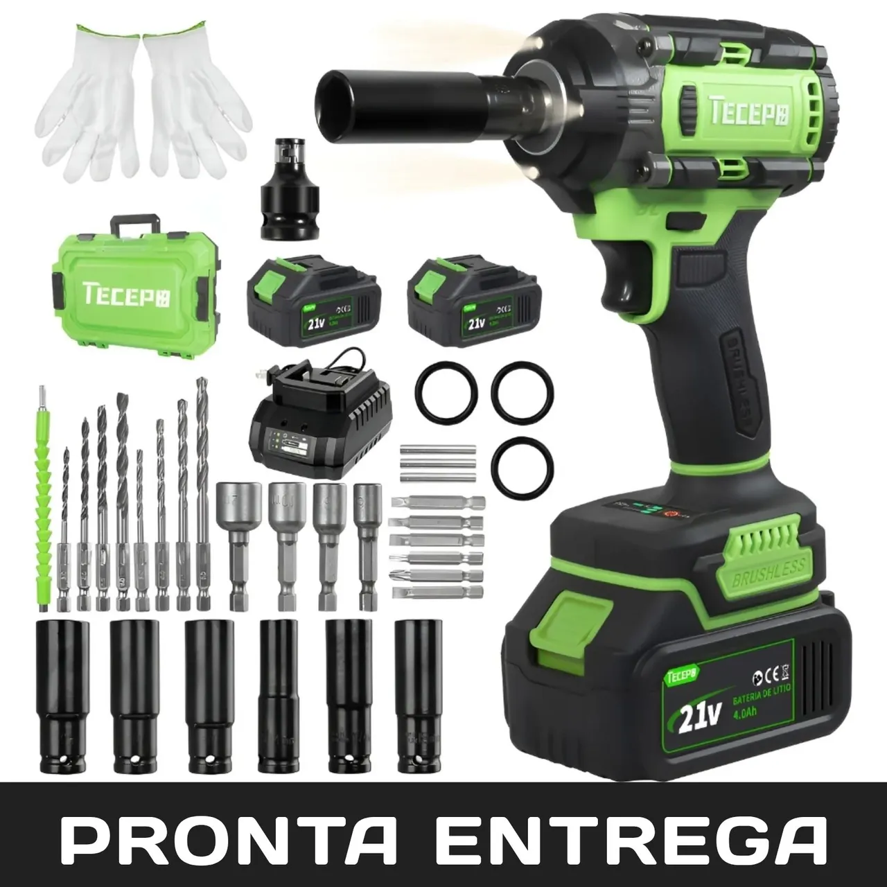 Chave de impacto Makita 2 baterias, carregador completa