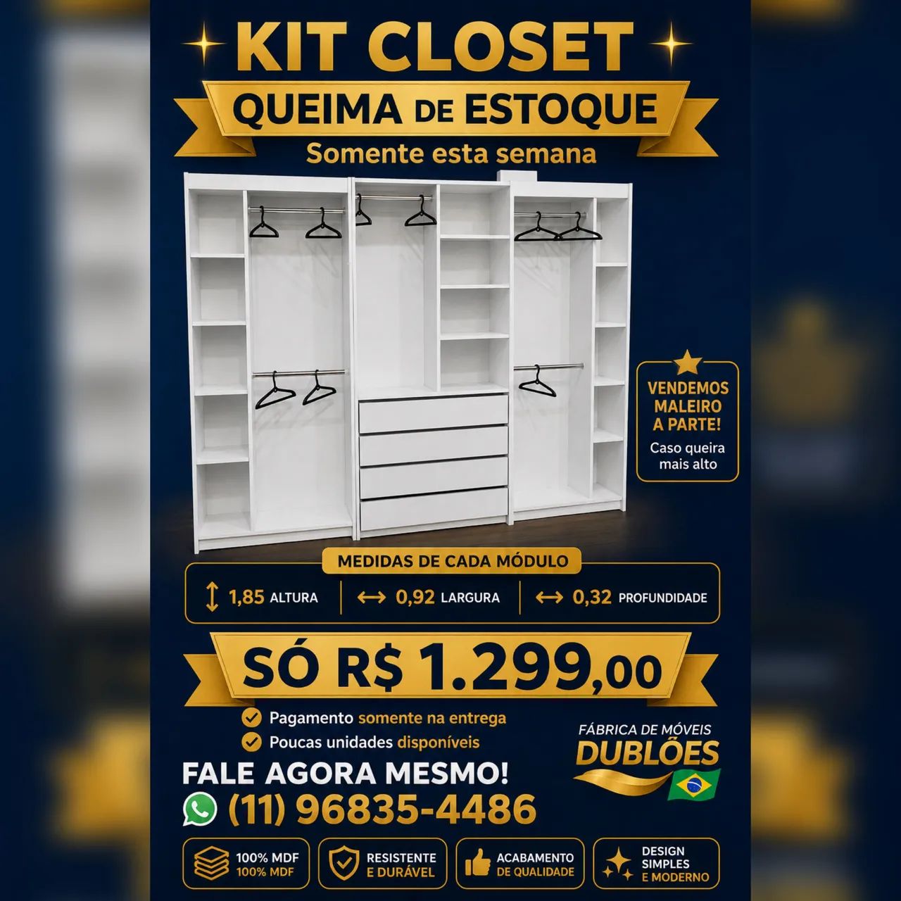 Cabideiros kit closet completo promoção 
