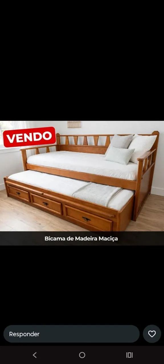 Cama madeira maciça 