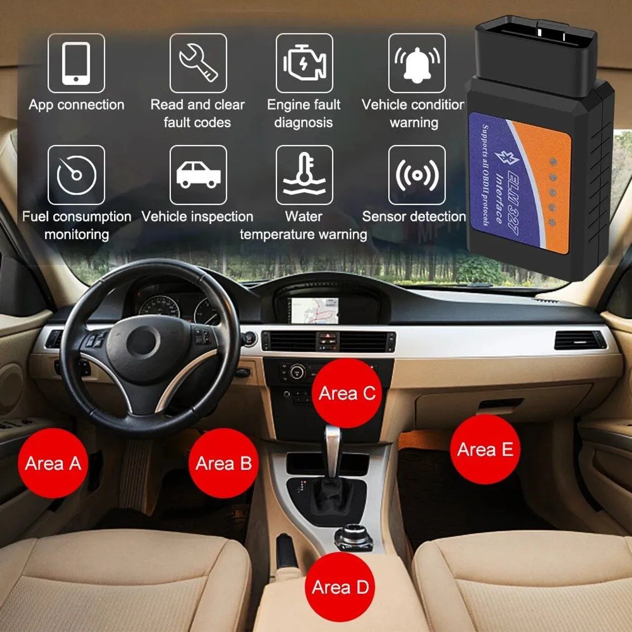 Scanner Automotivo OBD2 ELM327 Interface V2.1IOS Android OBD2 Scanner Bluetooth - Foto 4