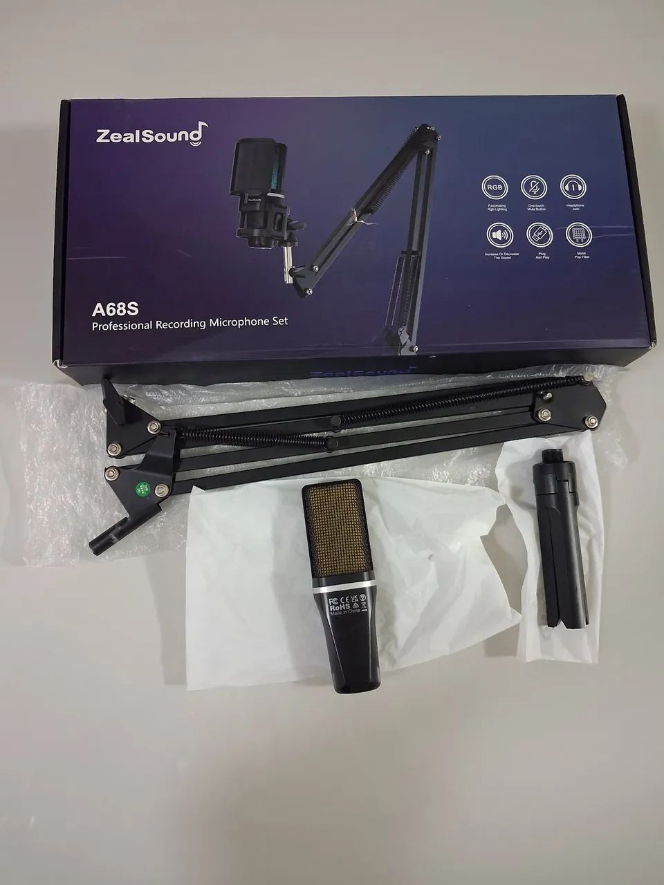 Microfone profissional ZealSound a68s 