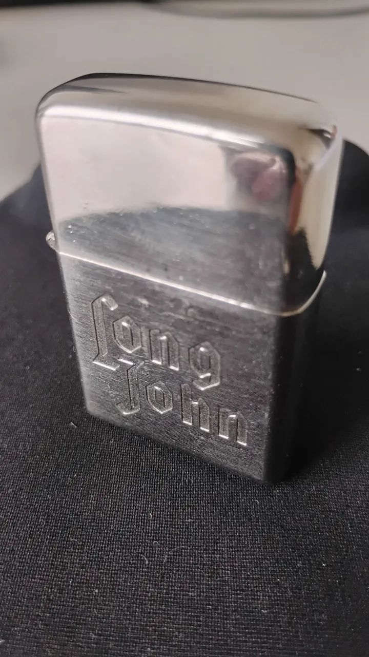 Isqueiro Vintage Long John Cromado  FUNCIONANDO!