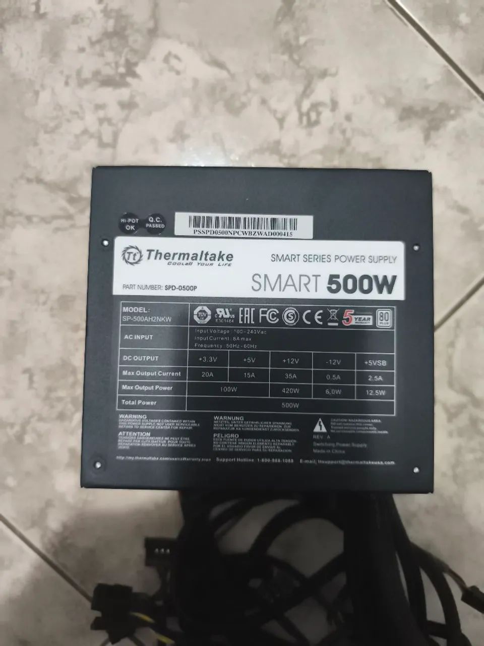 Fonte ThermalTake 500w 80plus - Foto 3