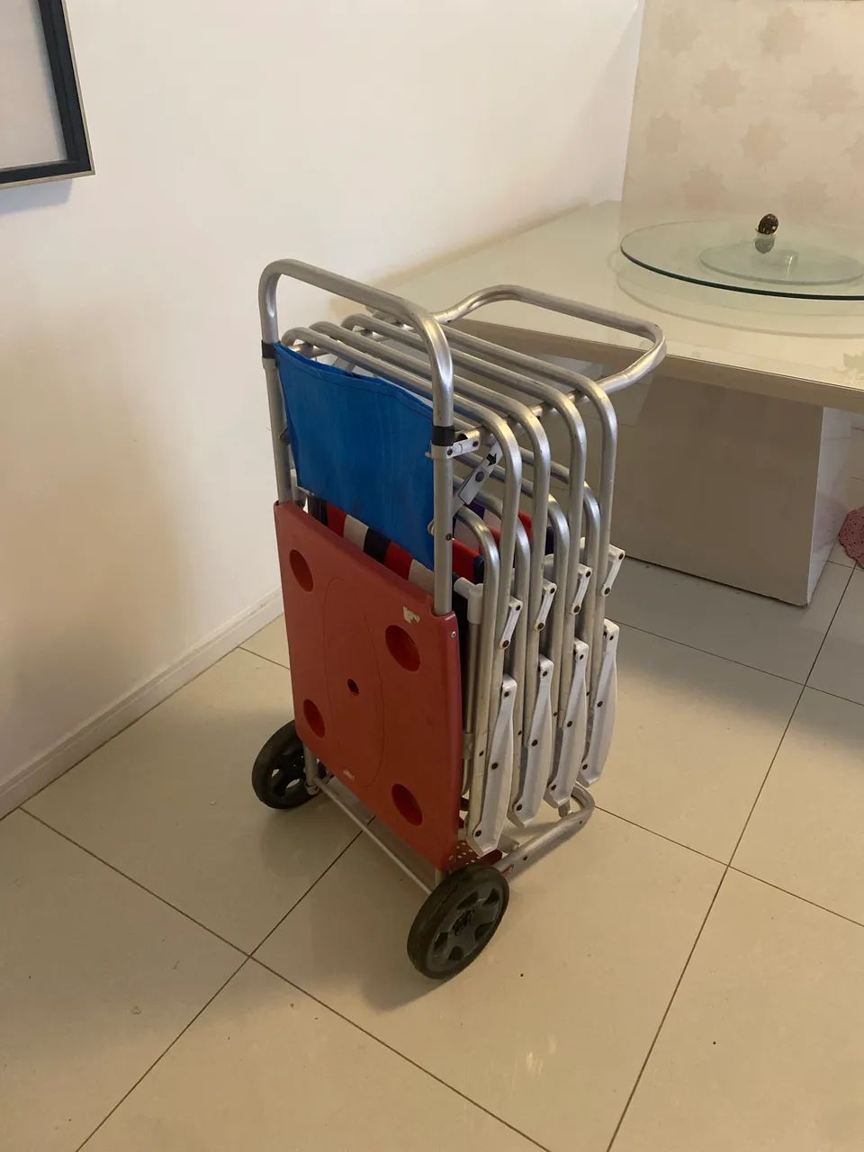 Kit 4 Cadeiras de Praia + Carrinho/Mesa - Foto 3