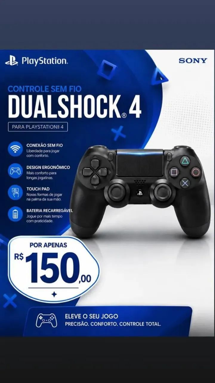 Controle play 4 sem fio 