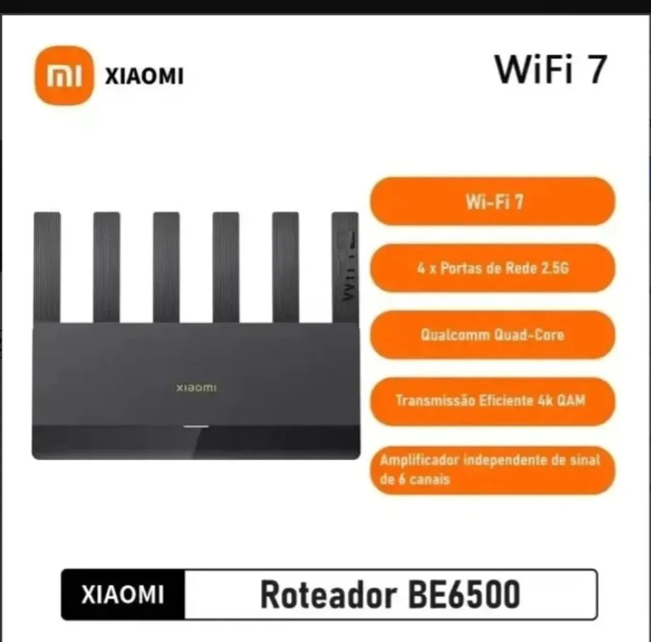 Roteador Xiaomi BE6500 Wi-Fi 7 - Foto 3