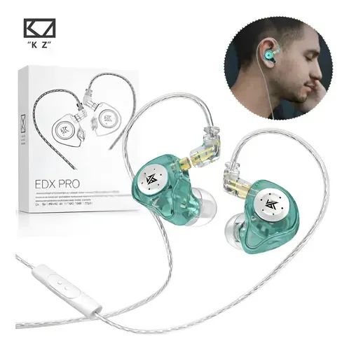 Fone KZ EDX Pro com Mic | Ciano tipo C - Foto 3