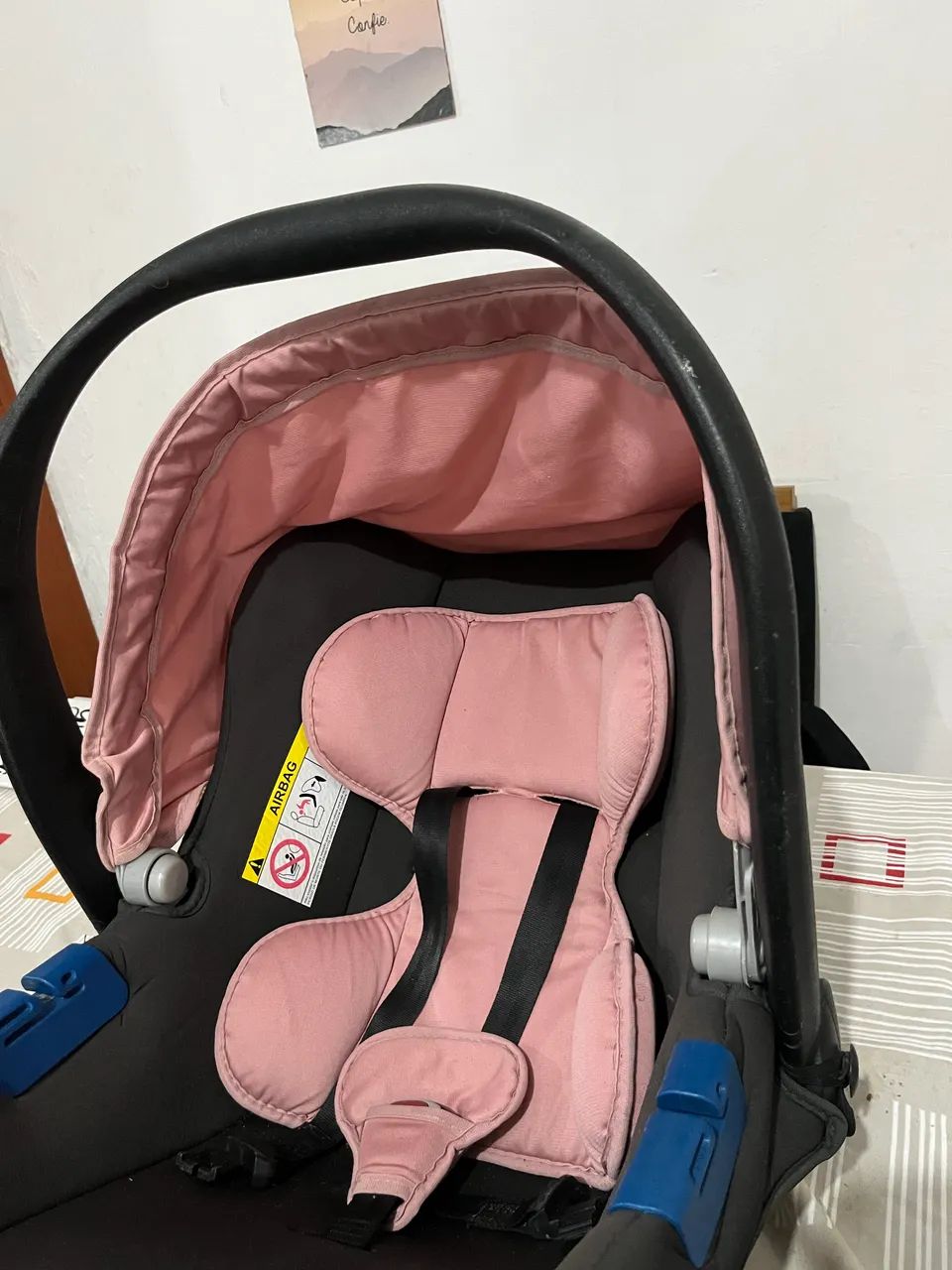 Bebê conforto Rosa chá com preto - Foto 3