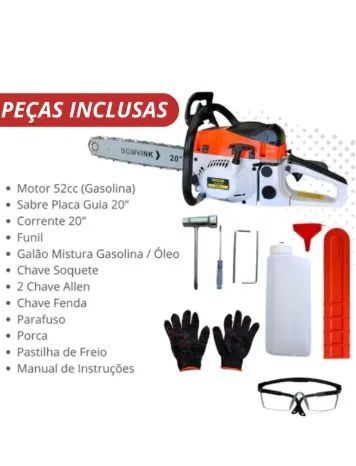Motosserra Gasolina Profissional 20 Polegadas 52cc Potente - Foto 4