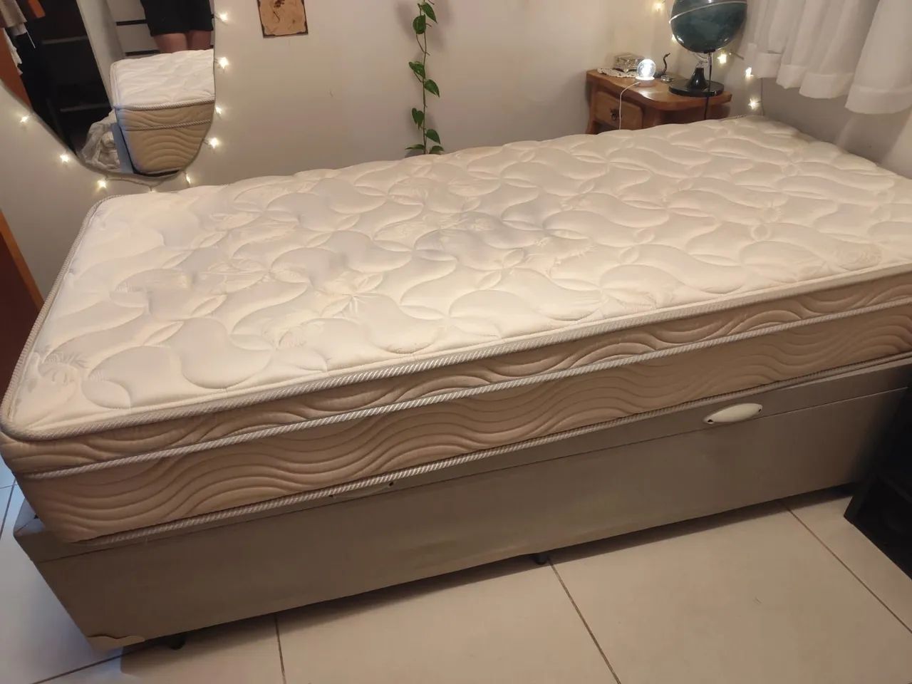Cama box baú solteiro com colchão - Foto 3