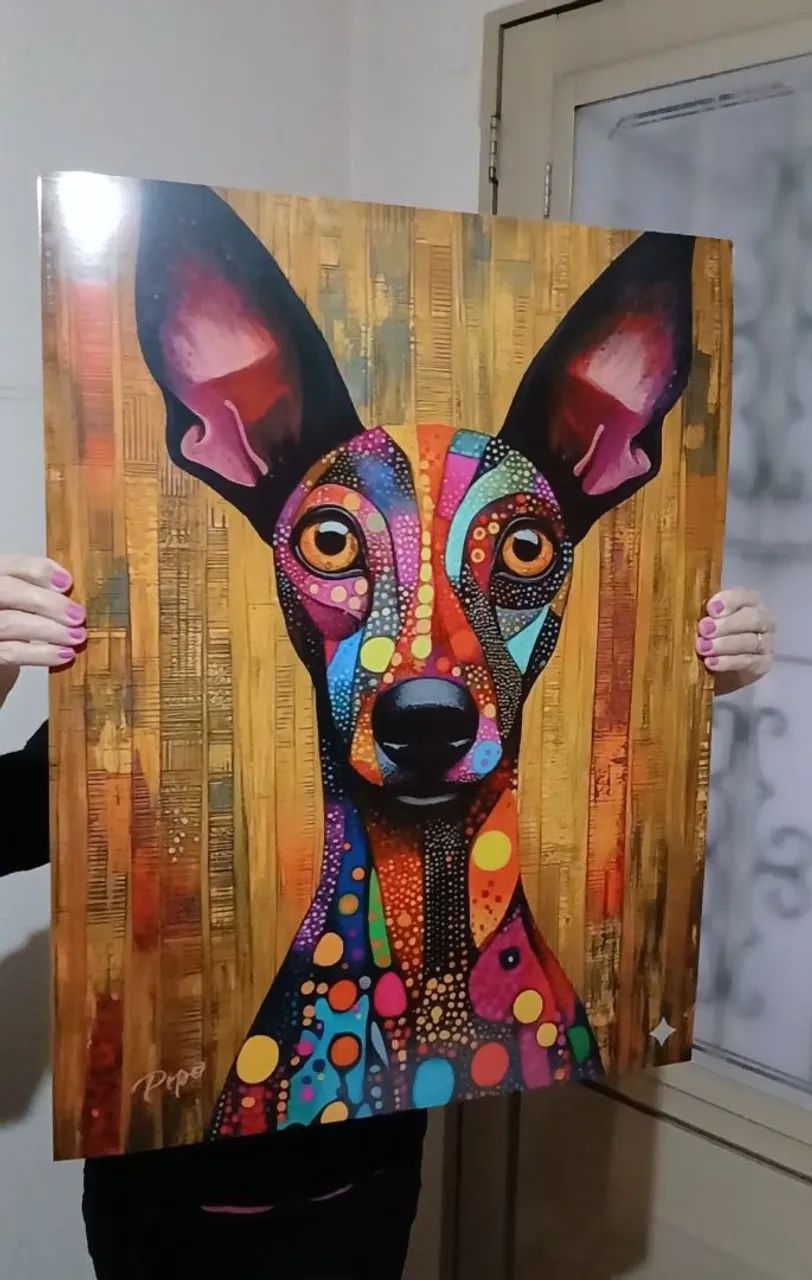 Dog Doguinho Abstrato valor 70x50 Grande Placa Decorativa  - Foto 3