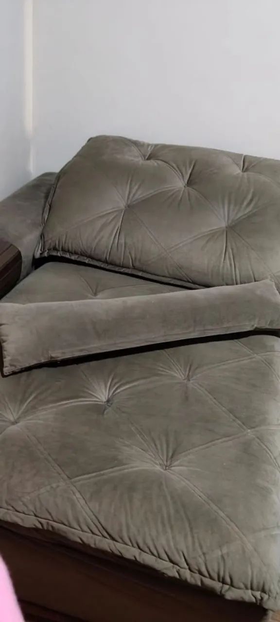Sofá Retrátil 2,50x1,80 com molas ensacadas tecido suede estudo trocas