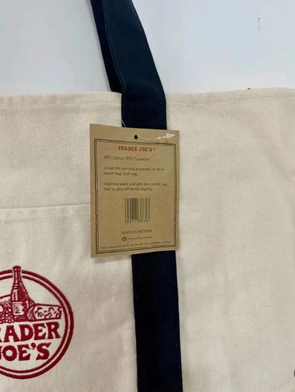 Ecobag Trader Joe's Original - Cru Alça Azul Marinho - Foto 4