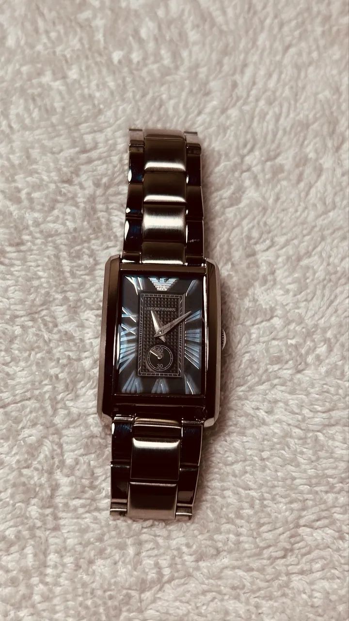 Relógio Empório Armani Ar 1638 retangular, original com livreto - Foto 4