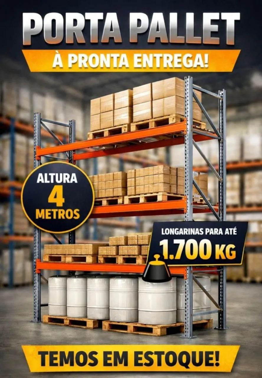 Porta pallet 4m alt a pronta entrega 