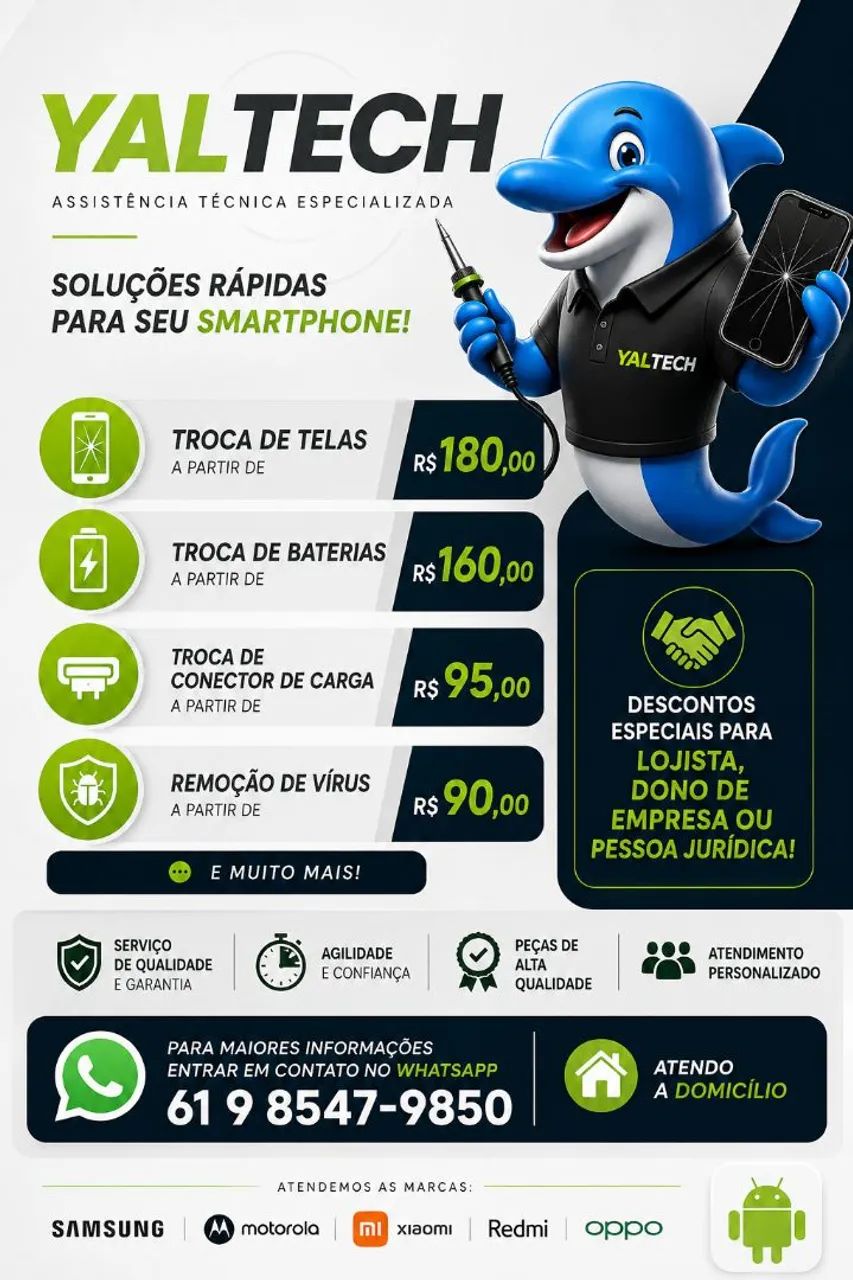Bateria de celular à partir de R$160,00