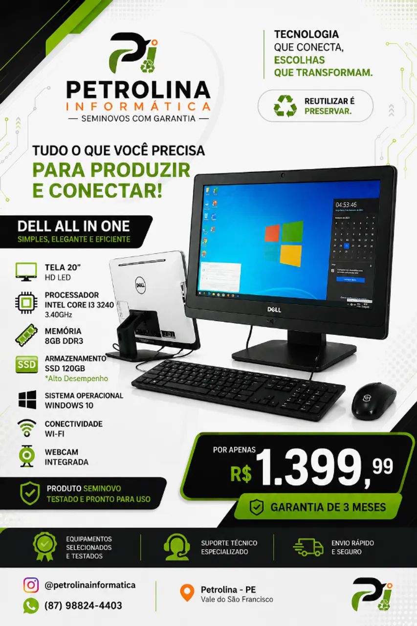 Computador Branco Dell Core i3 para Empresa  - Foto 2