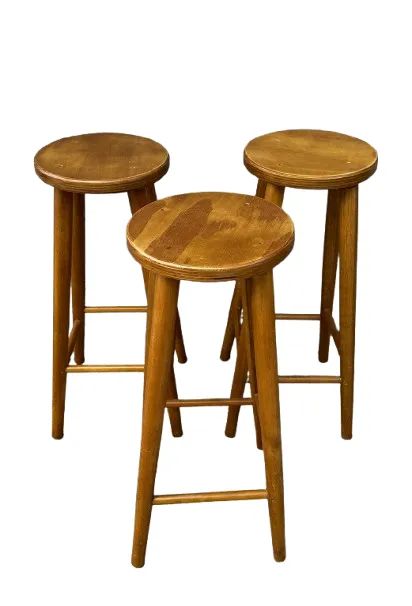 3 Banquetas de Madeira para Bar ou Bancada
