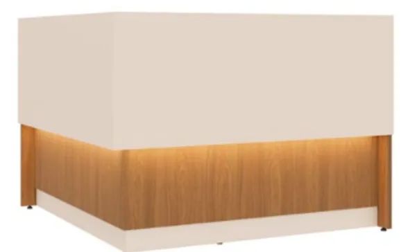 Troca de Showroom - Balcão em L para Recepção com LED