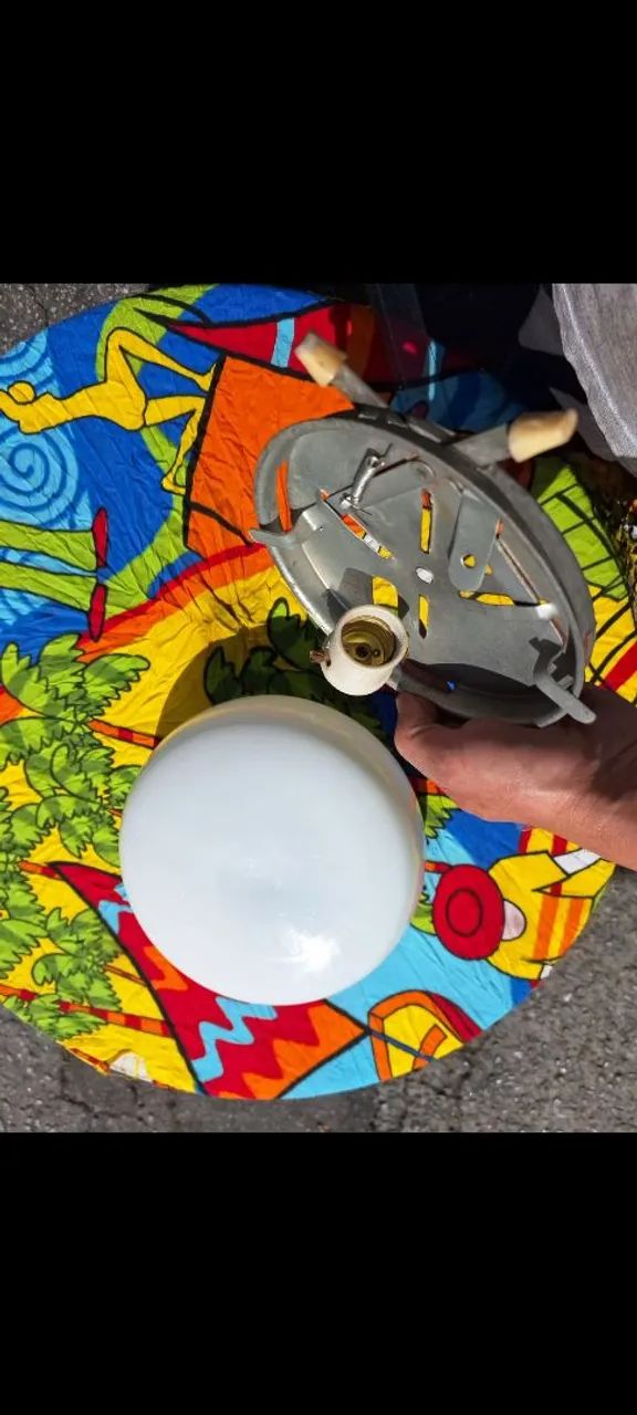 Globo tipo Cúpula Opalina Vidro Leitoso + Base Teto Drops Plafon - Foto 4