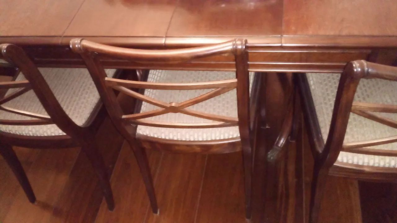 Mesa jantar extensível estilo inglês com 8 cadeiras "Jacarandá" - Foto 4