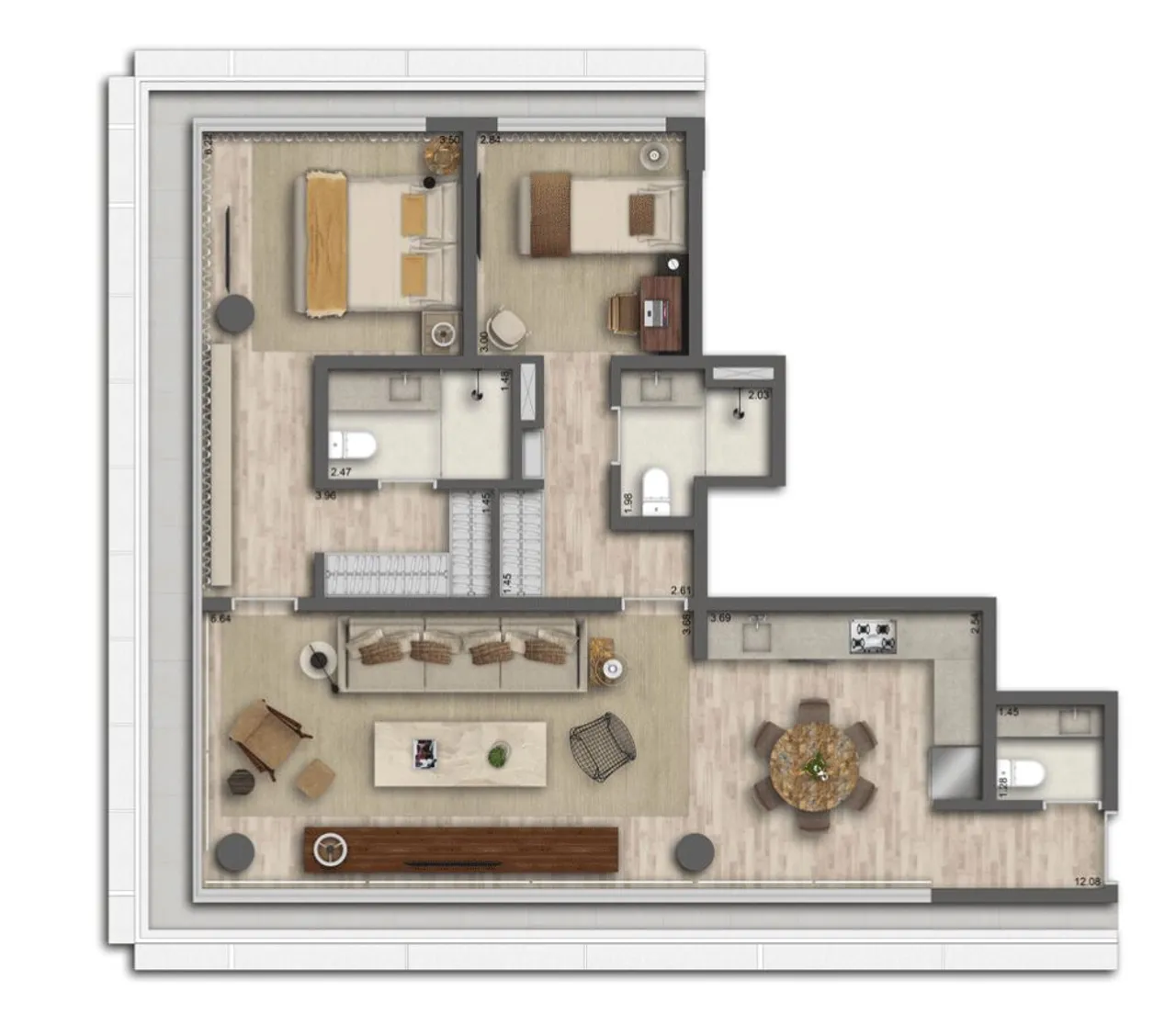 PLANTA 54m²