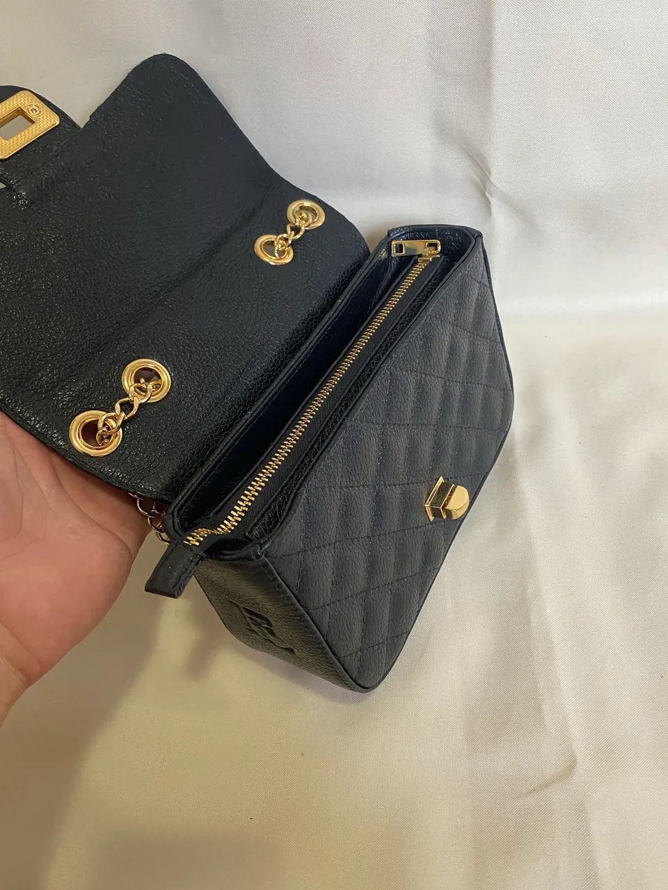 Bolsa Couro legítimo Preta