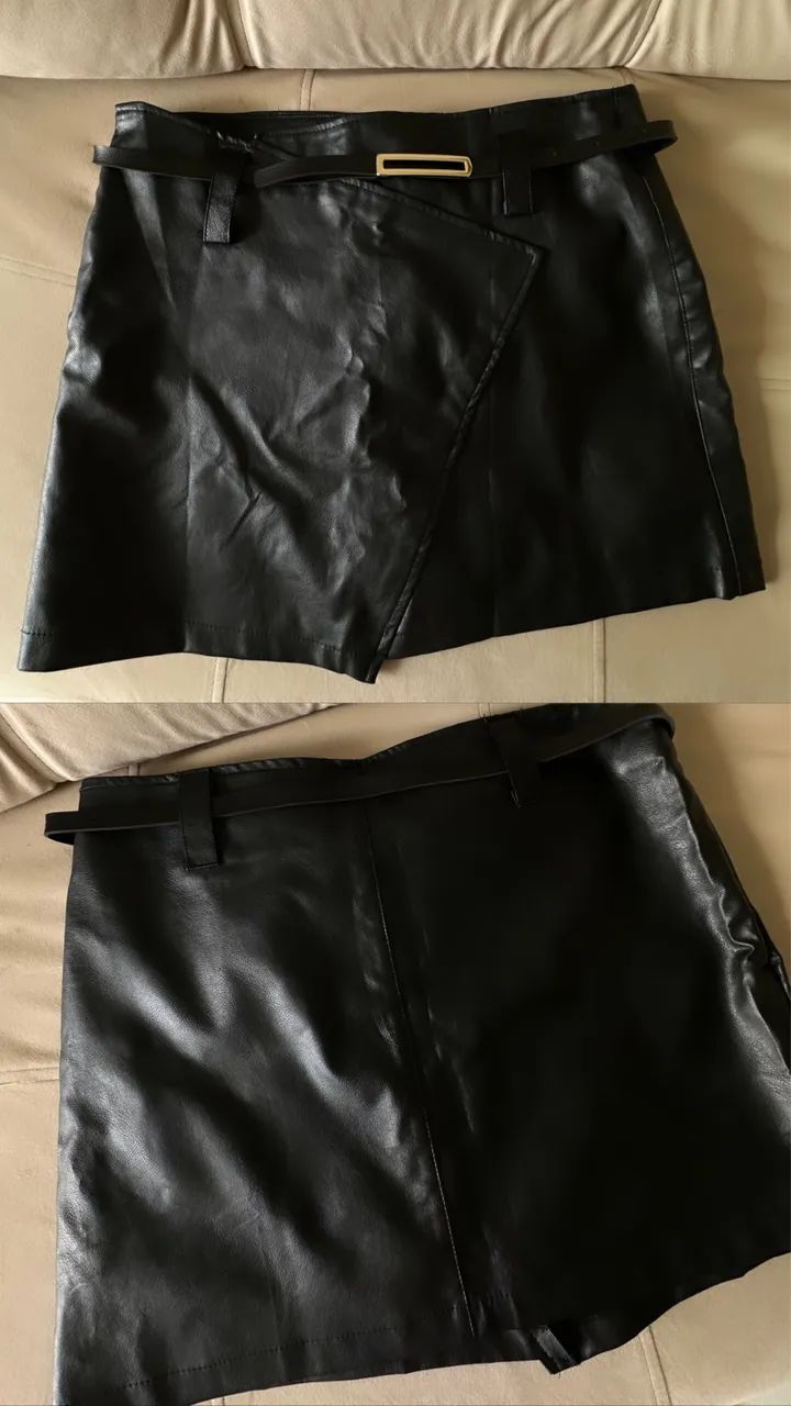 Short e Saia Couro Fake - Foto 2