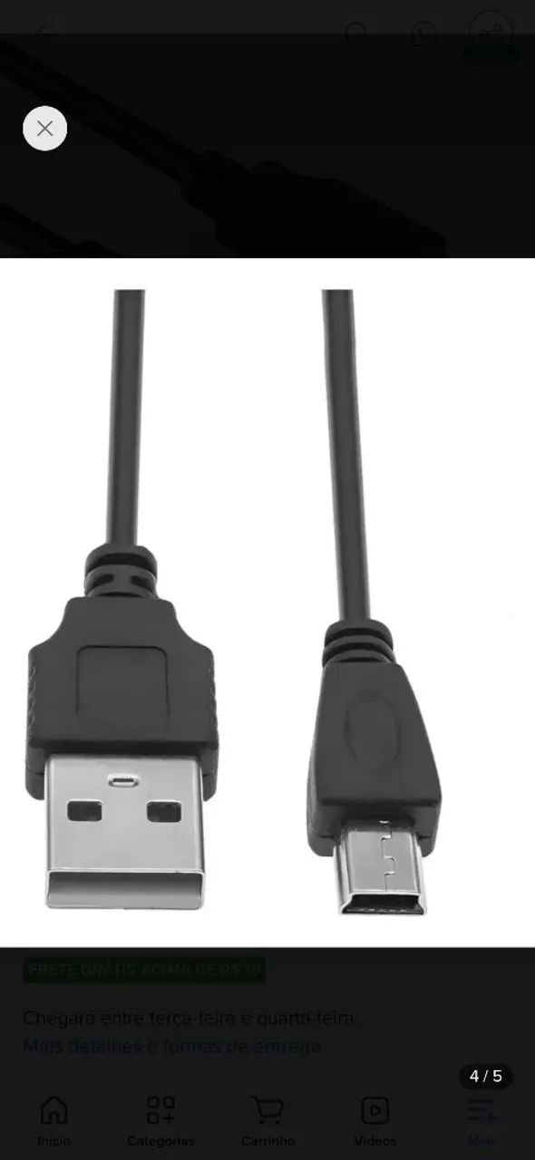 Cabo Usb V3 Compatível Com Controle Ps3 Cameras Antigas - Foto 3