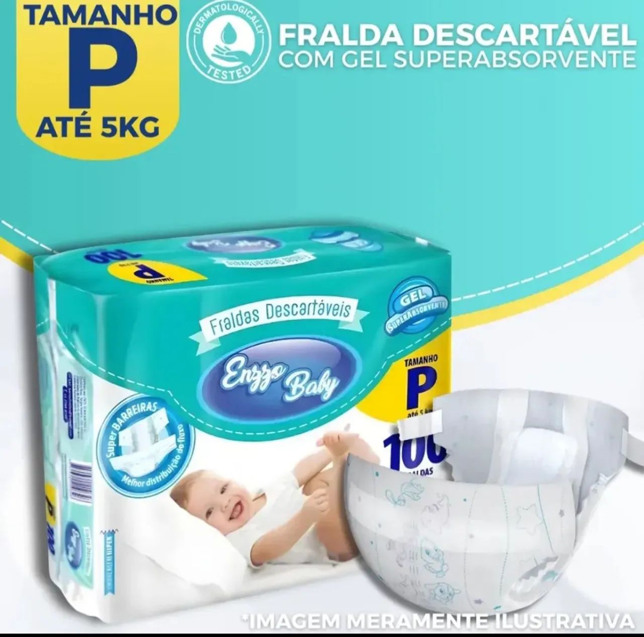 4 pacotes Fraldas 400 unidades