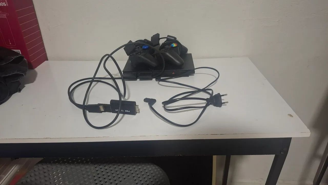 PS2 novo 2 memory e controles.