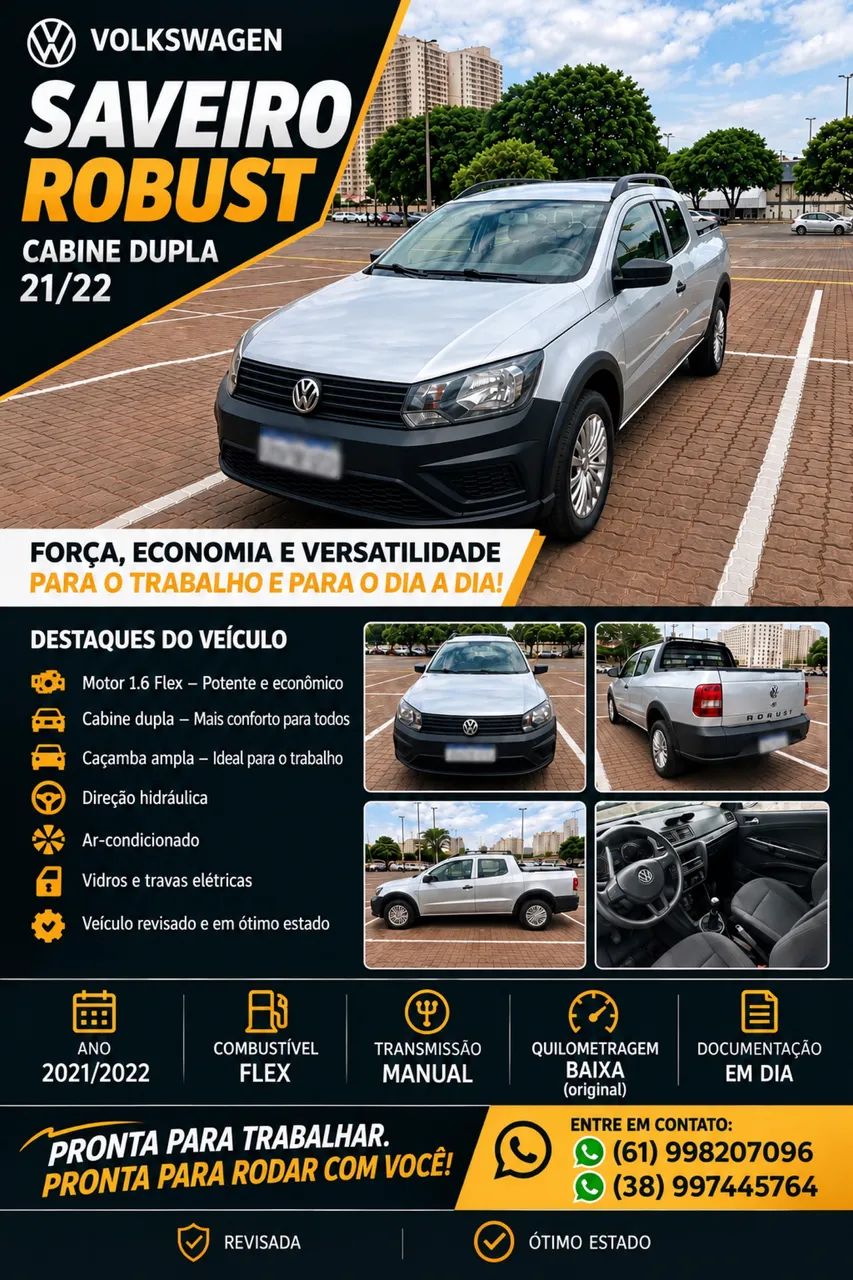 Volkswagen Saveiro Saveiro Robust 1.6 Total Flex 8V CD 2022