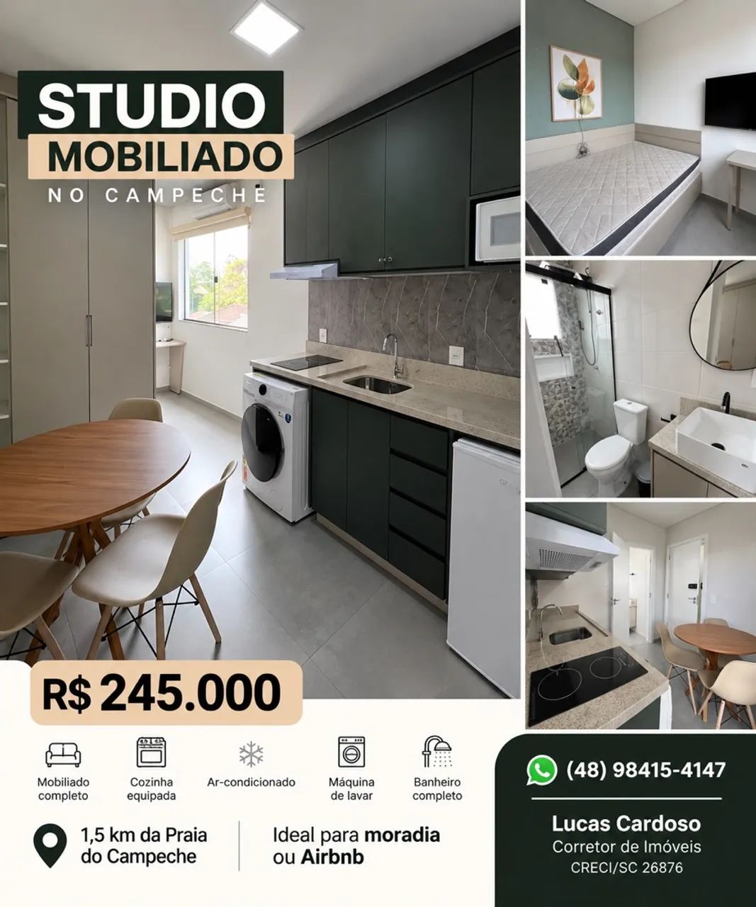 Lindo Studio completo , Campeche, ótima rua . - Foto 2