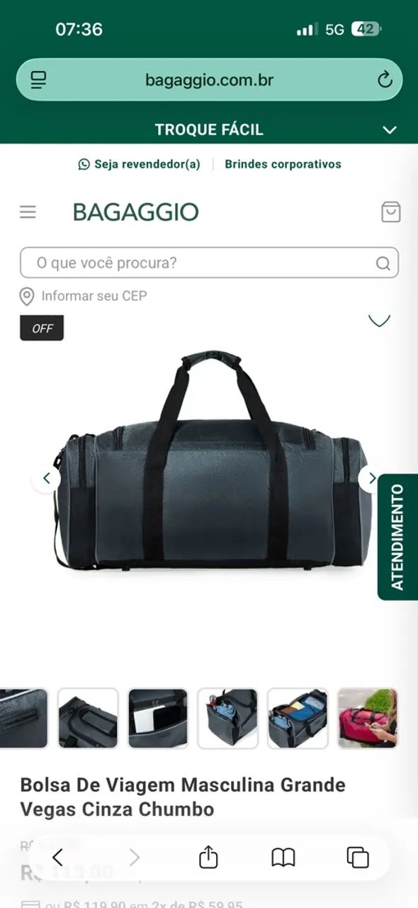 Bolsa de viagem Bagaggio - Foto 4