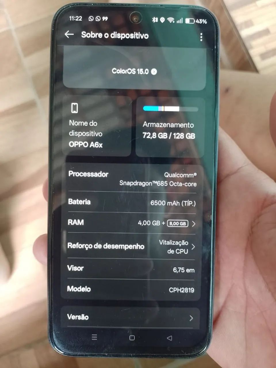 Smartphone Oppo A6x com nota fiscal.