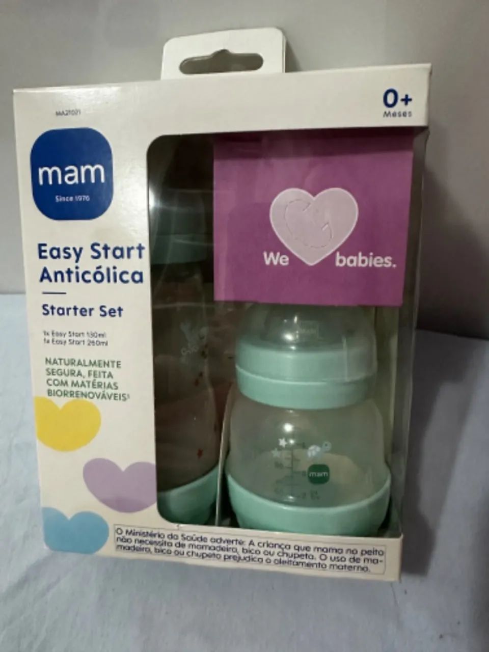 Kit 2 mamadeiras MAM easy start anticólica 130ml e 260ml NOVO