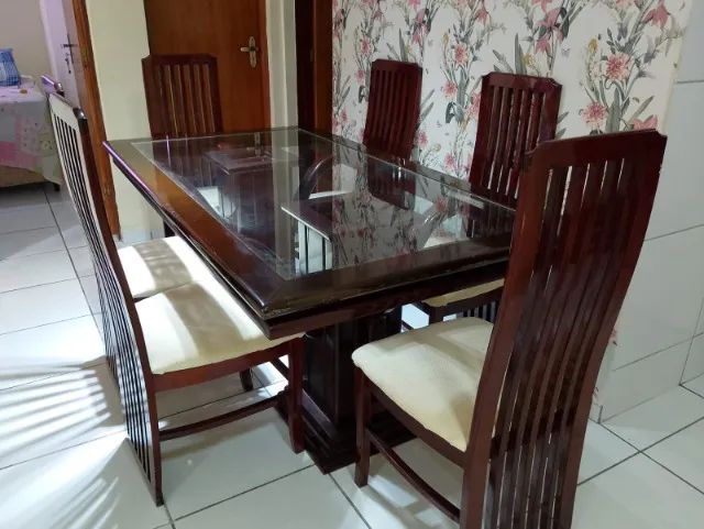 Mesa de jantar retangular com 6 cadeiras  - Foto 3