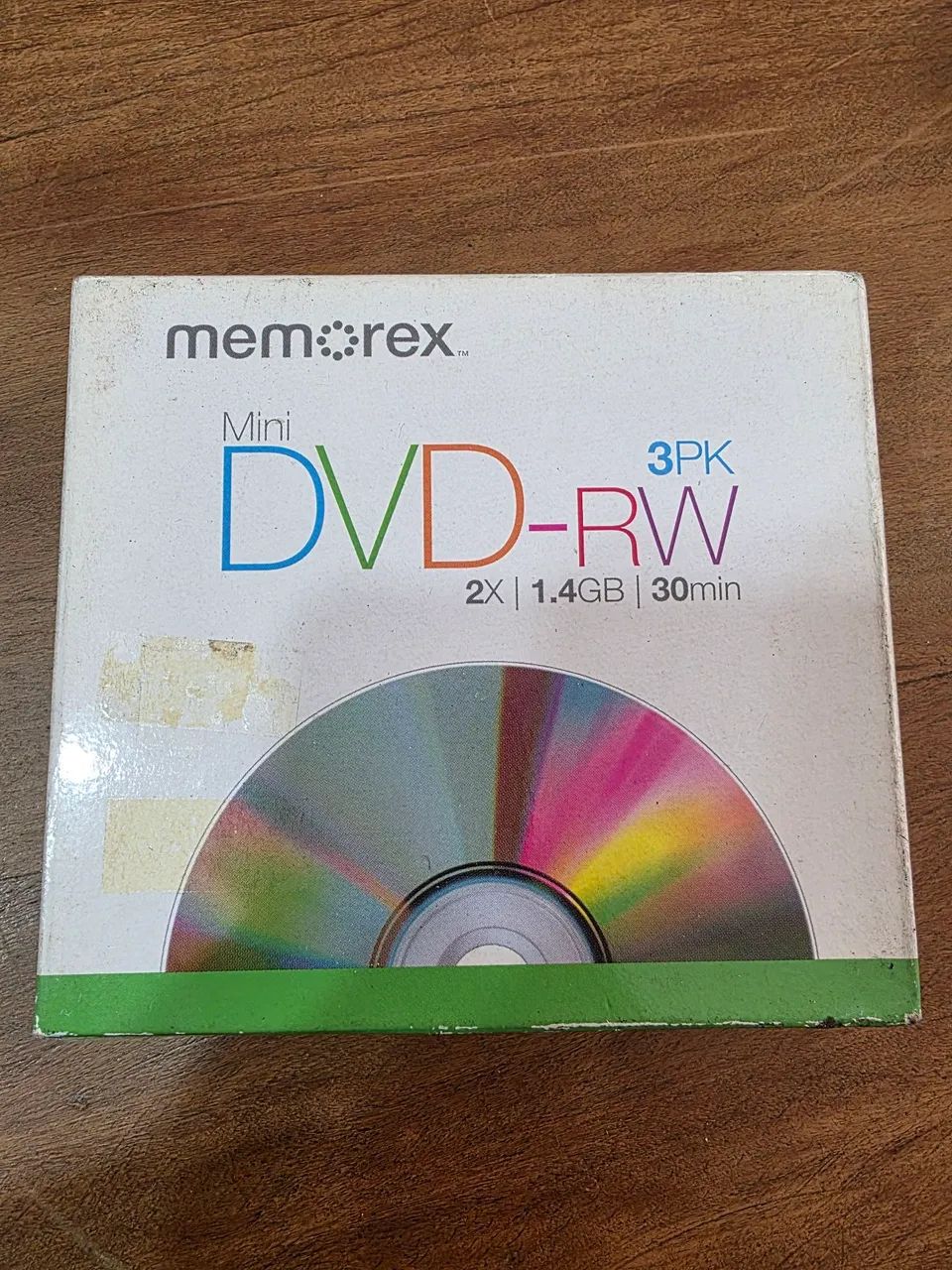 Mini DVD regravável.