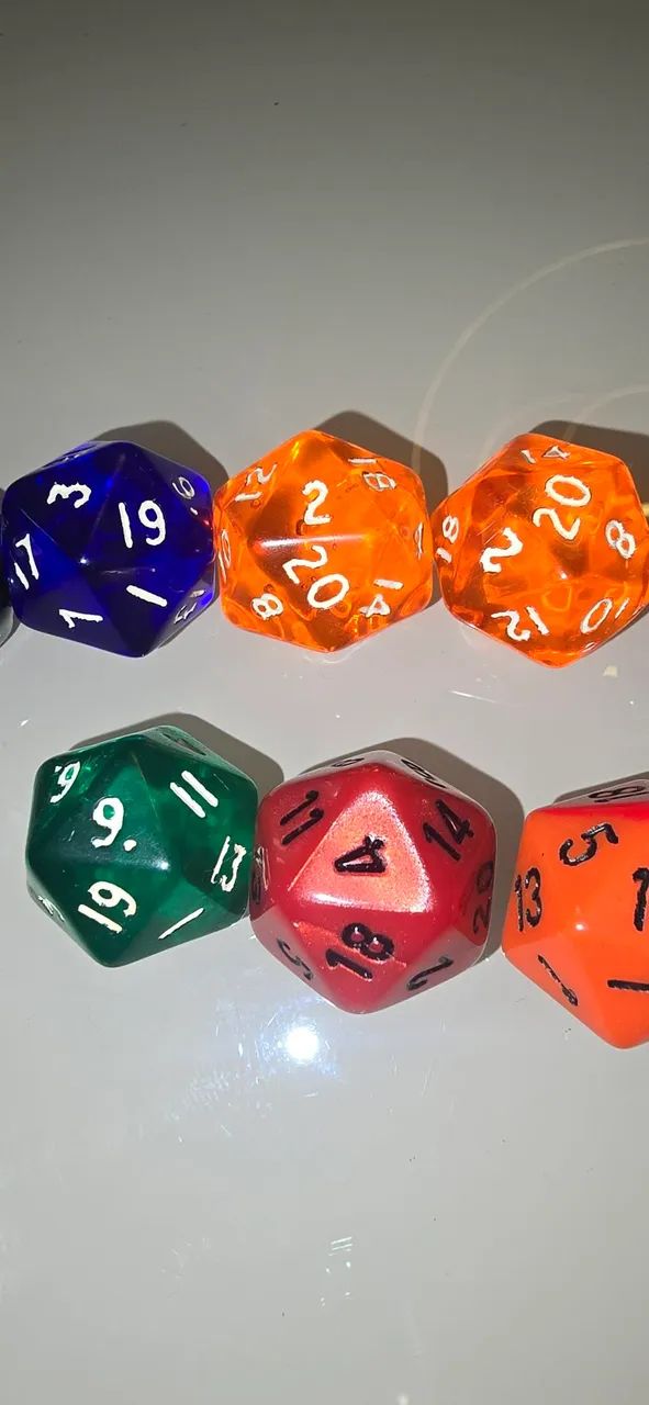 Lote Com 11 Dados D20 Para RPG - Várias Cores - Foto 3