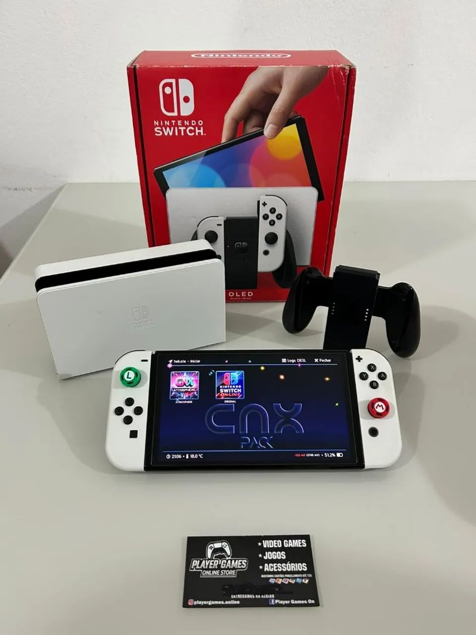 Nintendo Switch Oled DESBLOQUEADO 64GB + 256GB (Aceito Cartão