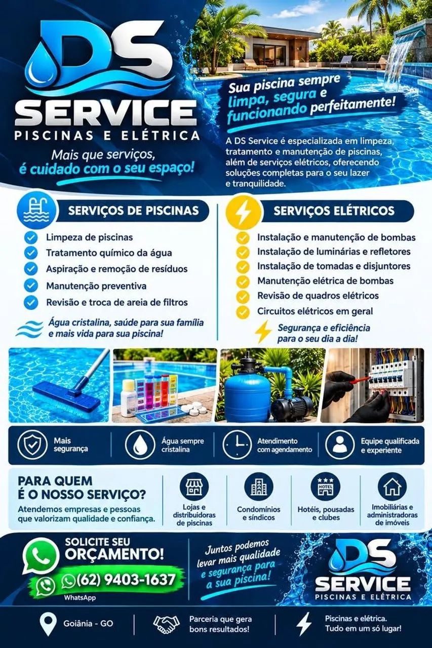 Serviços de piscina e eletrônica 