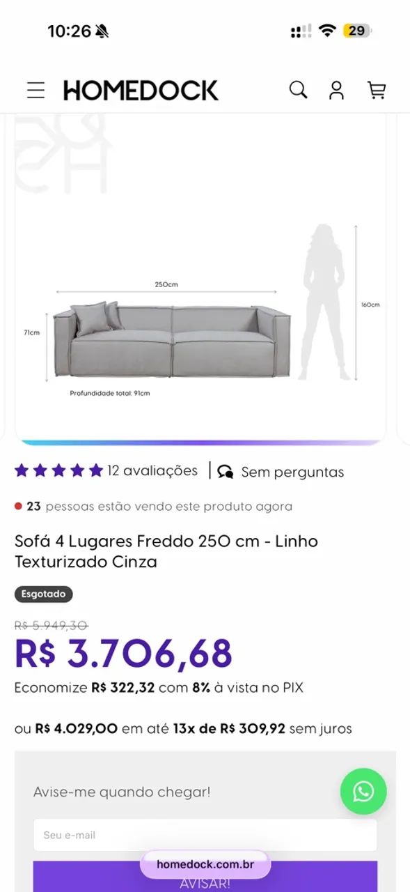 Sofá 04 lugares | Perfeito Estado - Foto 2