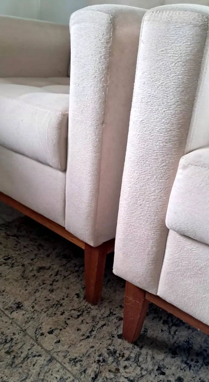 Lindas poltronas em tecido Bege - Foto 3