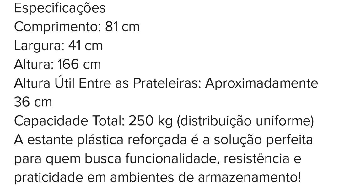 Estante plástica 5 prateleiras branca  - Foto 2