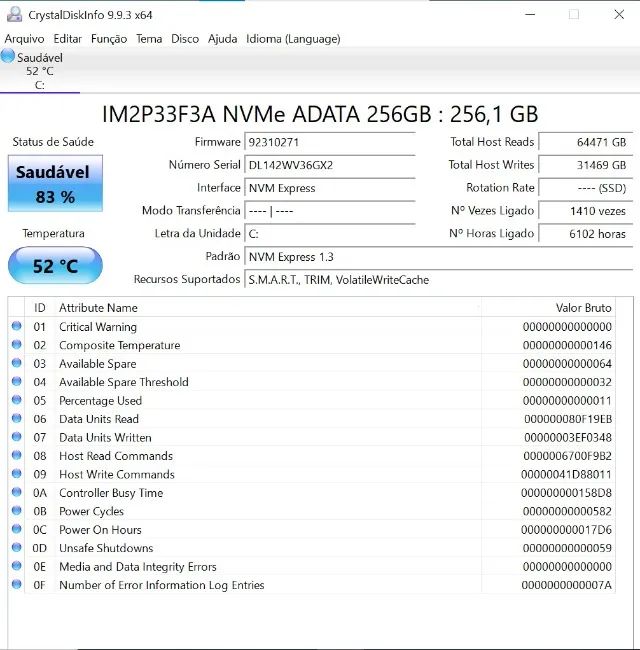 Vendo SSD NVME ADATA - 256GB - Foto 2