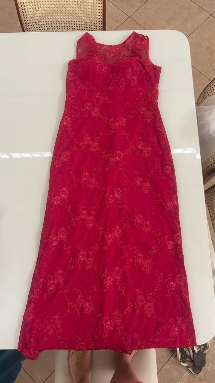Vestido longo festa rosa pink