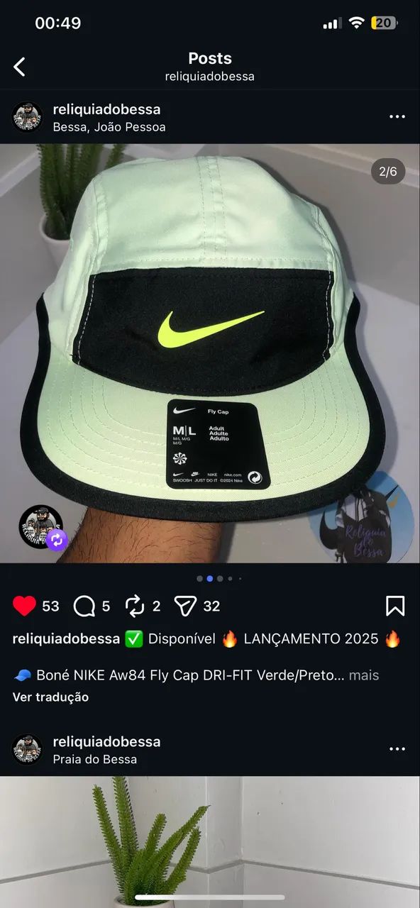 BONÉ NIKE AW84 DRI FIT FLY CAP ORIGINAL