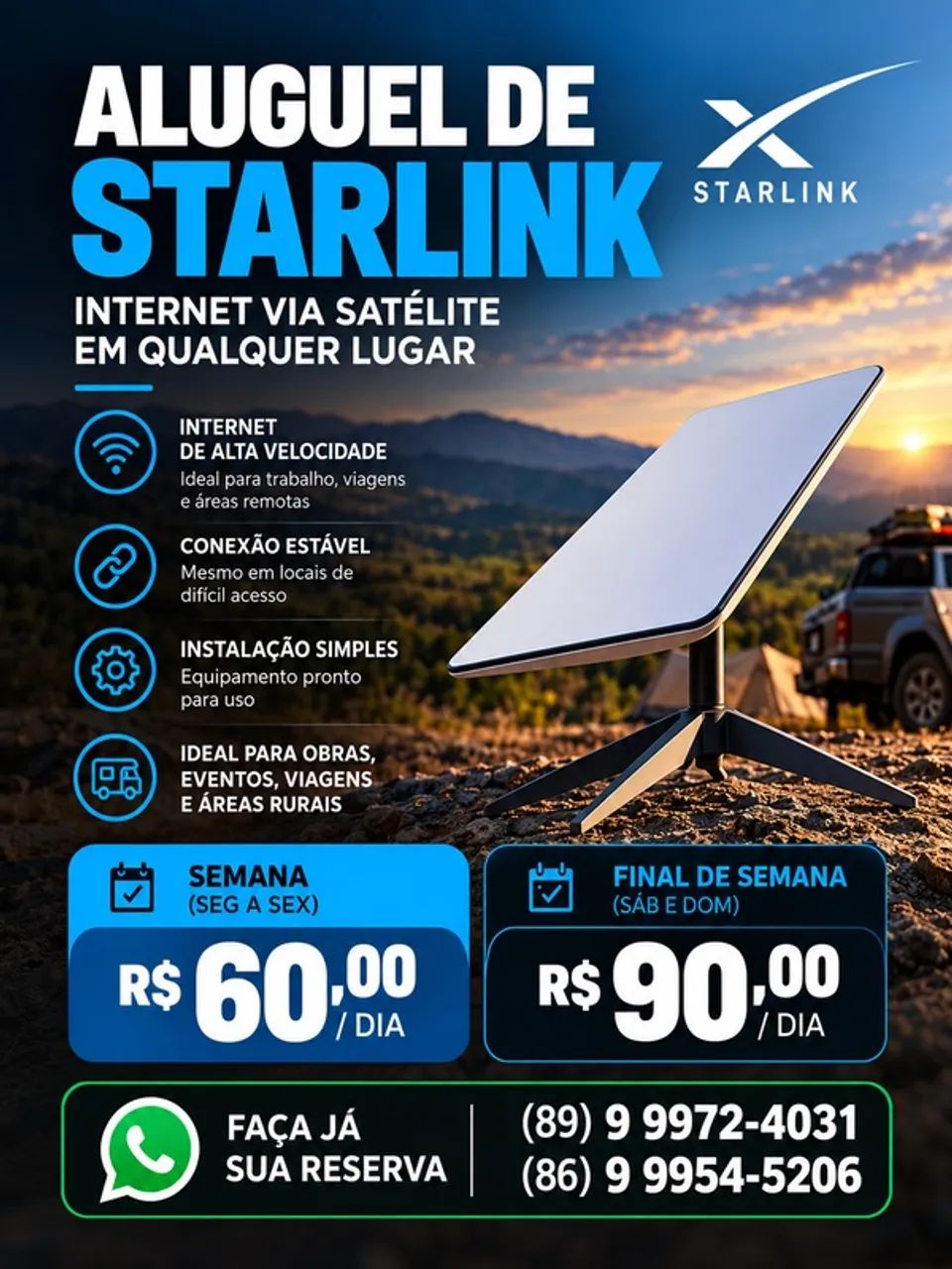 Aluguel de Starlink